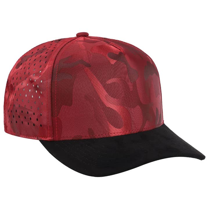 Cap Zone - Wholesale Baseball cap – Unisex - Camo 5 Panel Vegan Suede Brim Perforated Cap6