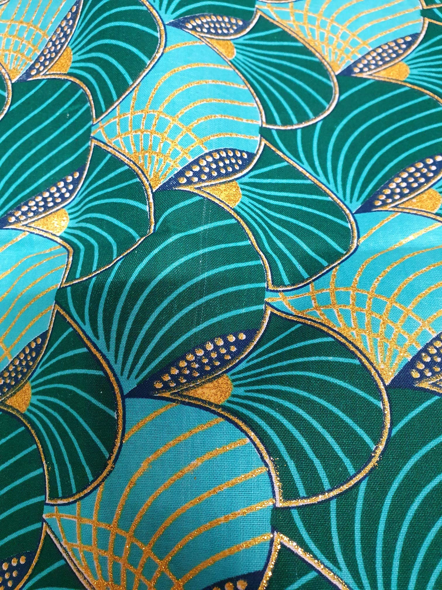AfricanFabs - Wholesale Fabric - 6 Yards - African print fabric - Exclusive Embellished Glitter effects 100% cotton - GL-4014 Green Gold (Important: please read)2