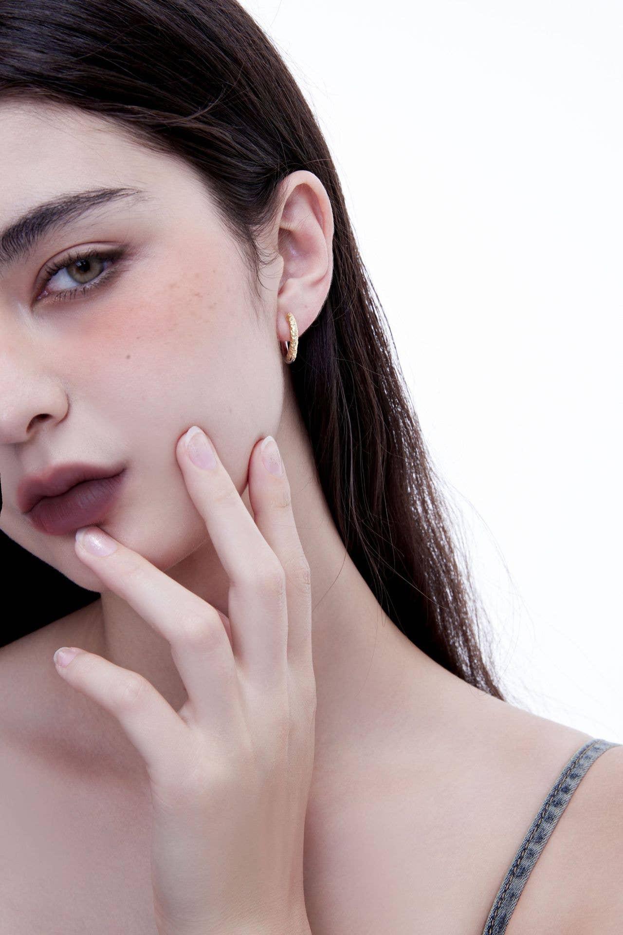 PARAGON CAT – Brincos de argola por atacado – Brincos de textura irregular em bloco dourado e prata 9255