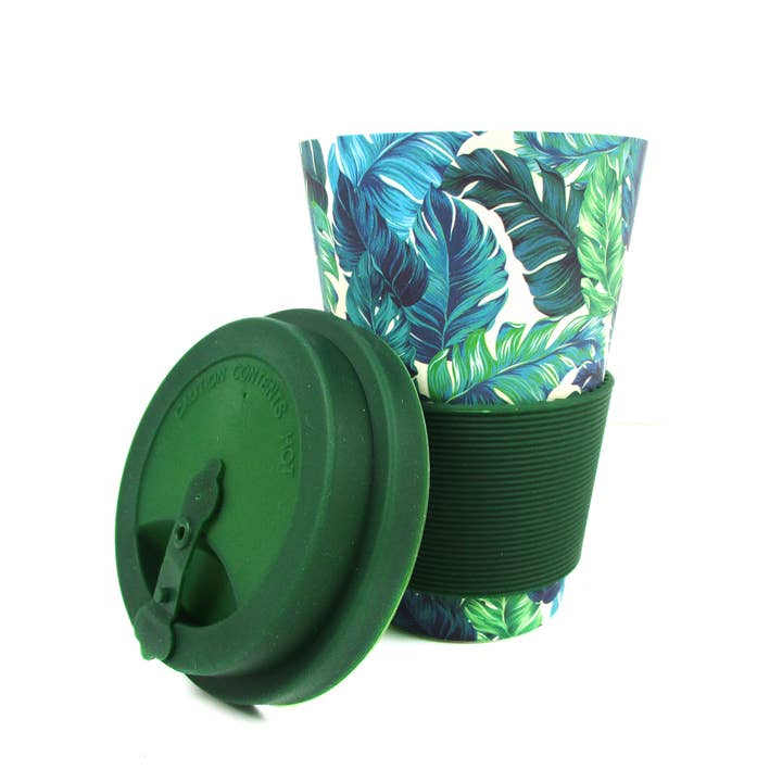 Tiny Mills - Wholesale Insulated mug/tumbler - Eco-Friendly Reusable Travel Mug Tropical Leaves Design4