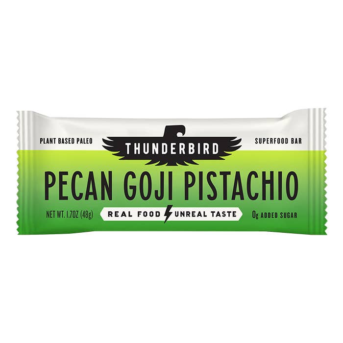 Thunderbird Real Food Bars - Wholesale Snack Bar - Pecan Goji Pistachio - Box of 12 Bars