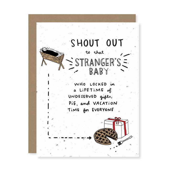 Holiday Stranger's Baby Plantable Wildflower Seed Card for wholesale by Thoughtful Human
