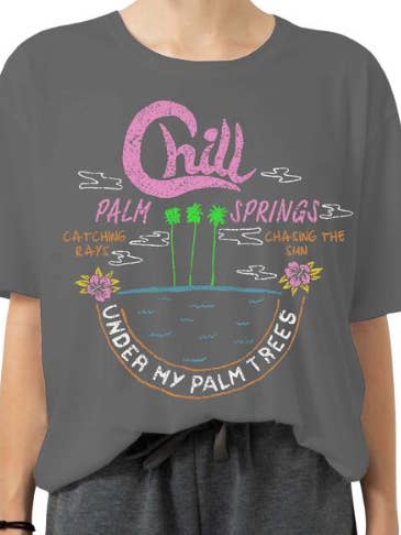 Chill Palm Springs Calif. Graphic Tee for wholesale by Somewhere West