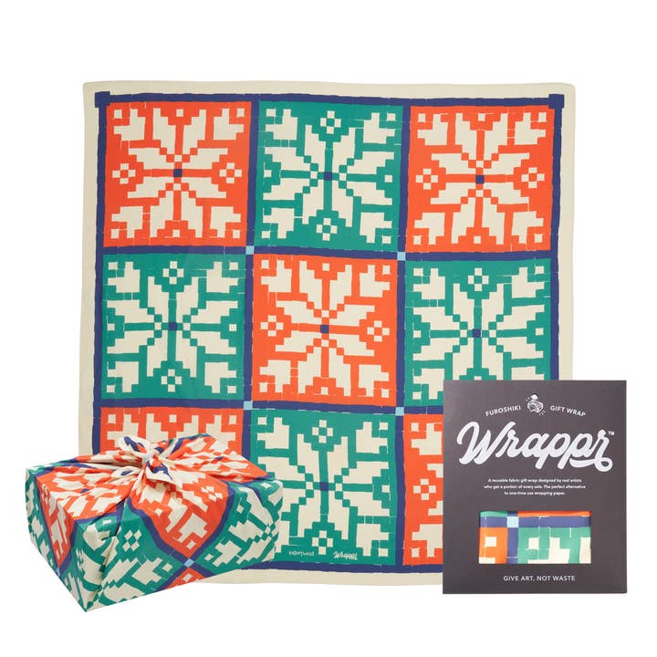 Furoshiki Gift Wrap by Kelsey Weigl | 35", Polyester for wholesale by WRAPPR Gift Wrap