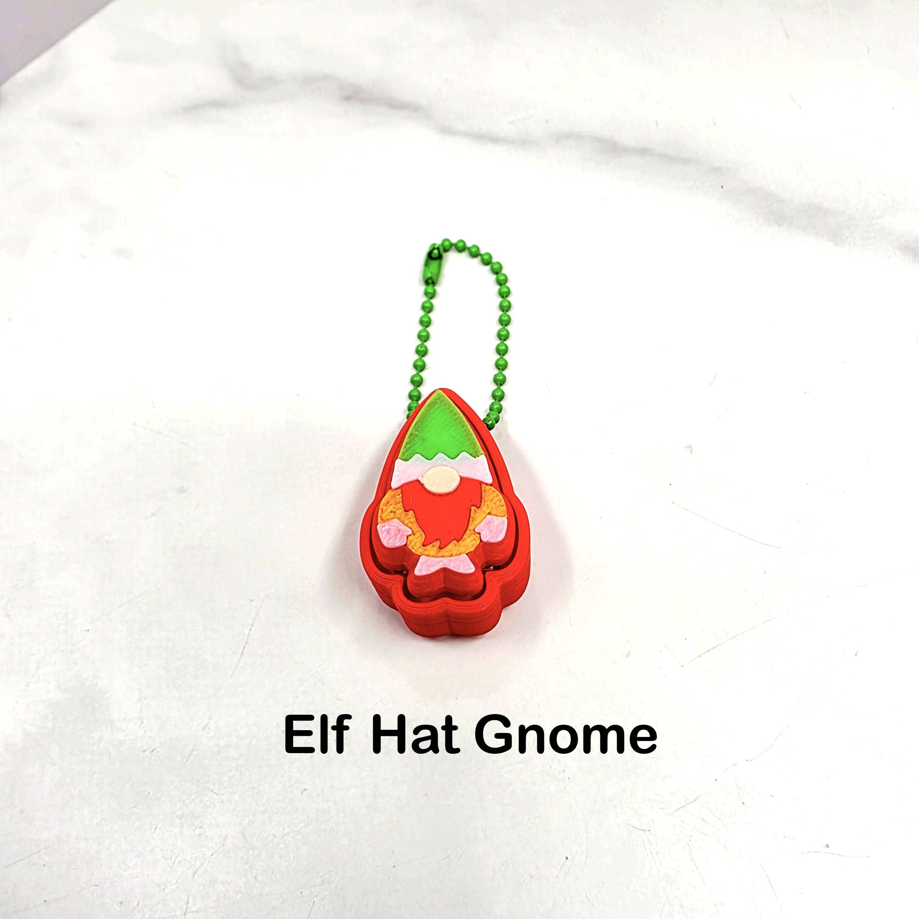 Agape Designs 3D - Wholesale Keychain - Unisex - 3D Printed Christmas Gnome Fidget Clicker Keychains3