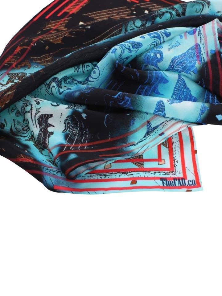Foulard en crêpe de soie, collection MARE pour la vente par FAD Fashion Art Design