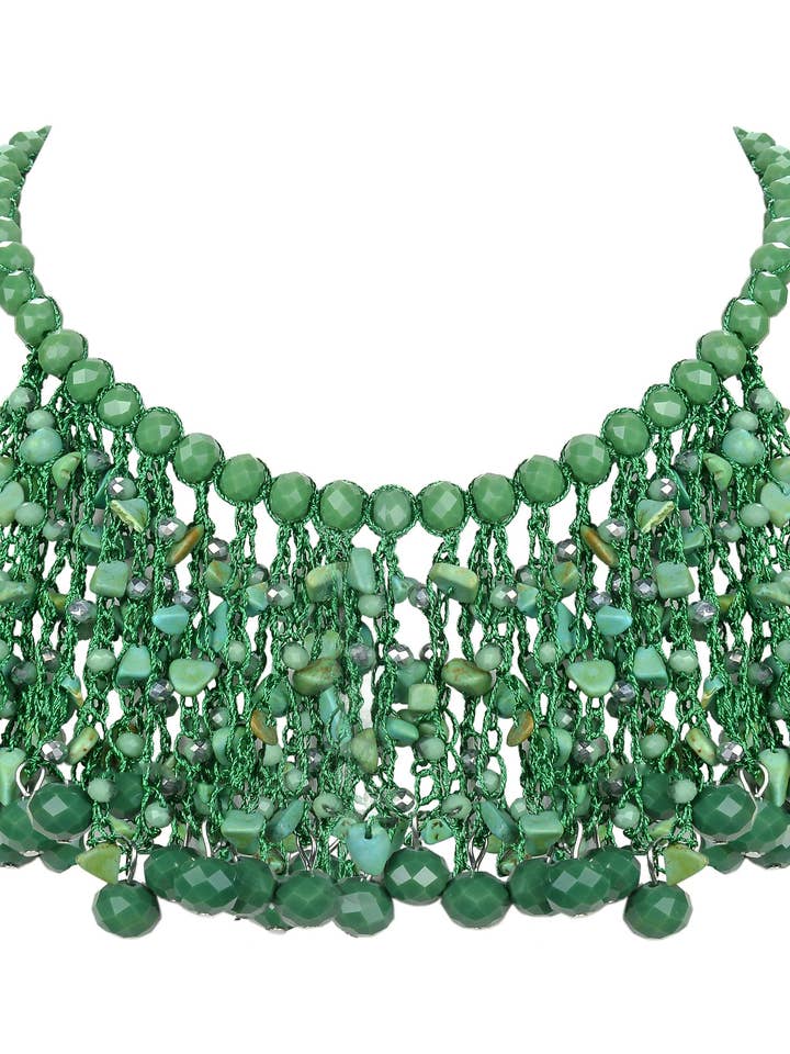 Onbewerkte Jade Kralen Onregelmatige Ketting N2664 voor wholesale door Ole