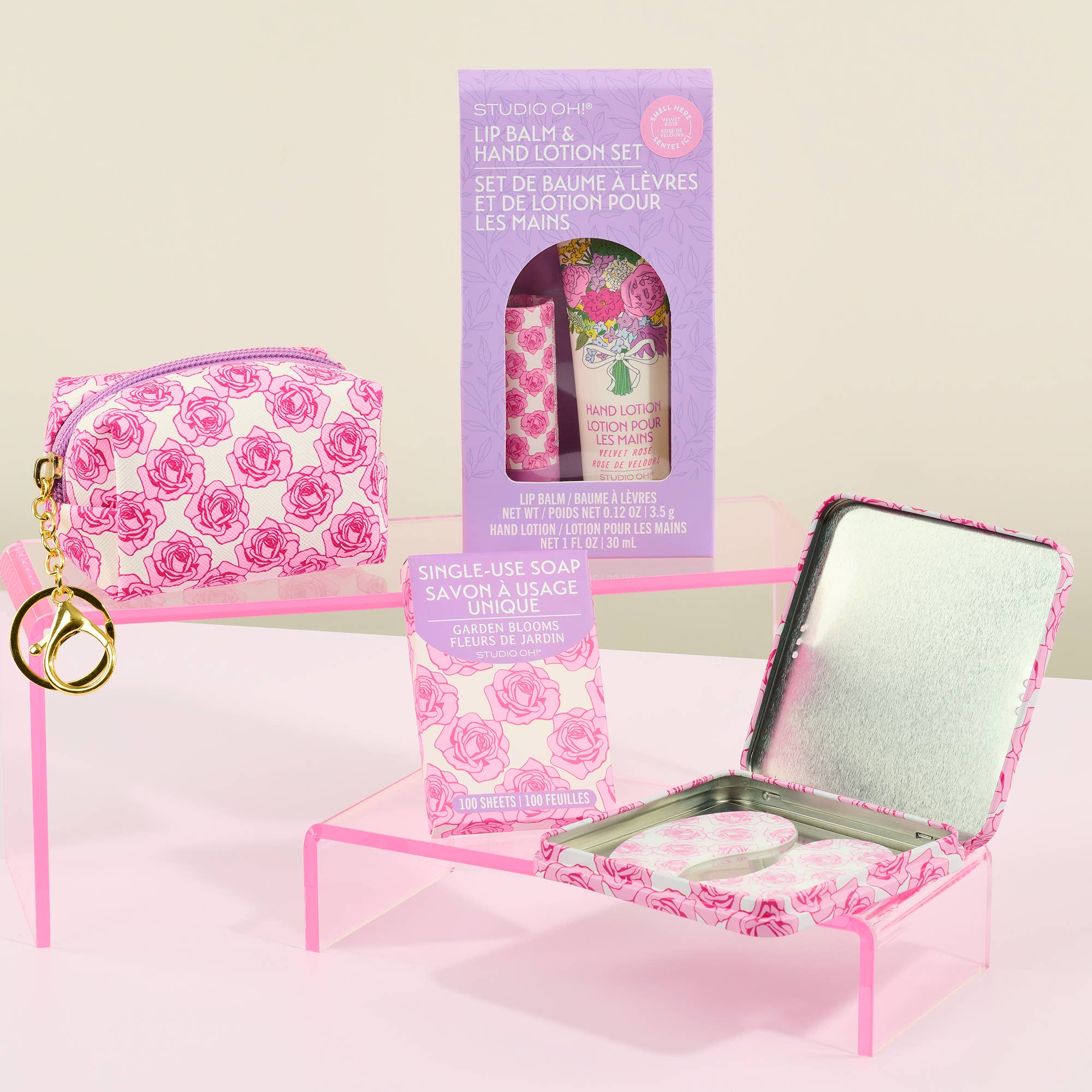 Studio Oh! - Wholesale Lip Balm Set - Petite Rose Lip Balm & Hand Lotion Set3