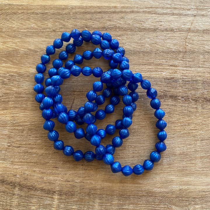 Blue Textured - Set of 5 Stretch Bracelets for wholesale by Kate Simpson Designs