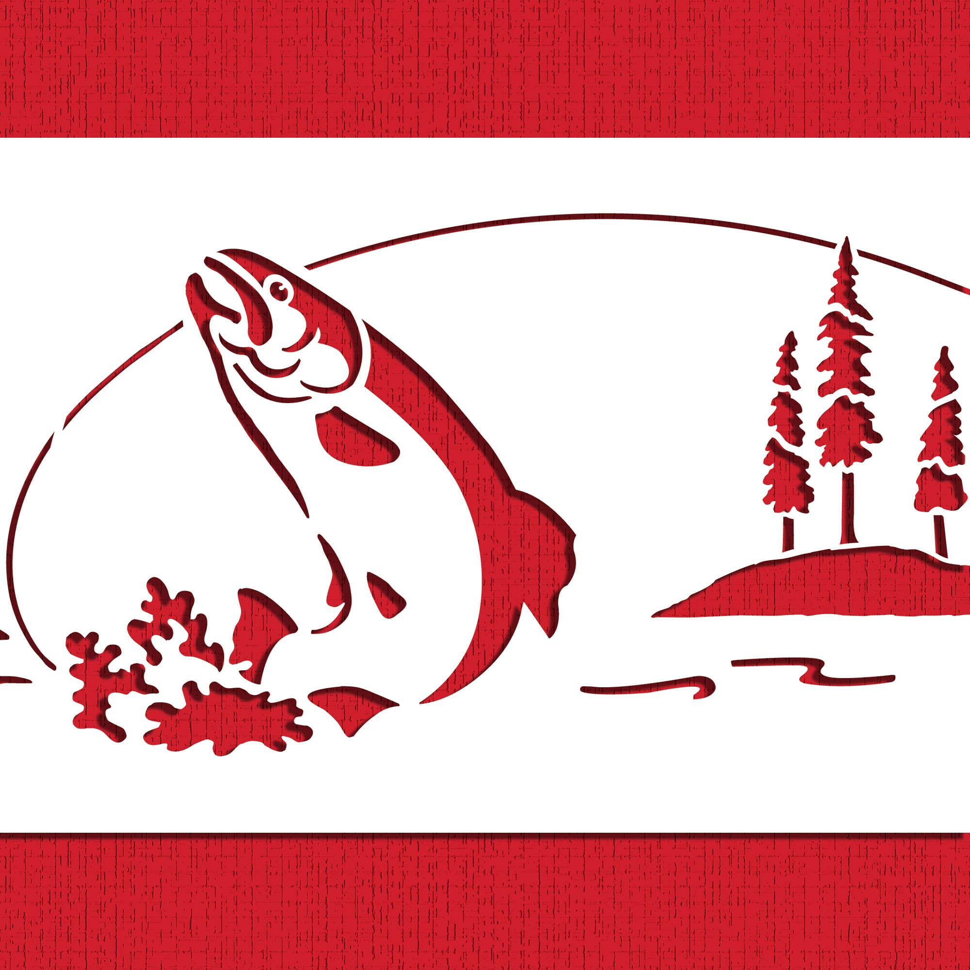 Designer Stencils - Vente Pochoir - Ensemble de pochoirs de pêche Gone1