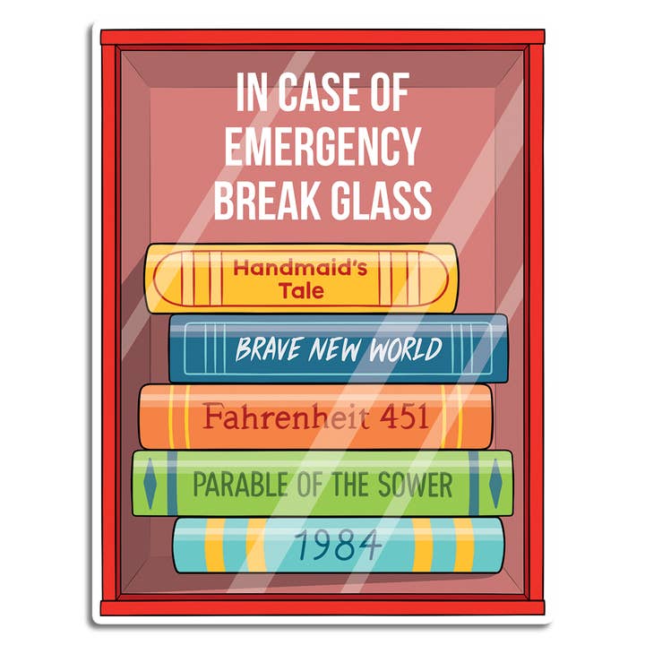 Books Break in Case of Emergency Die Cut Sticker for wholesale by THE FOUND