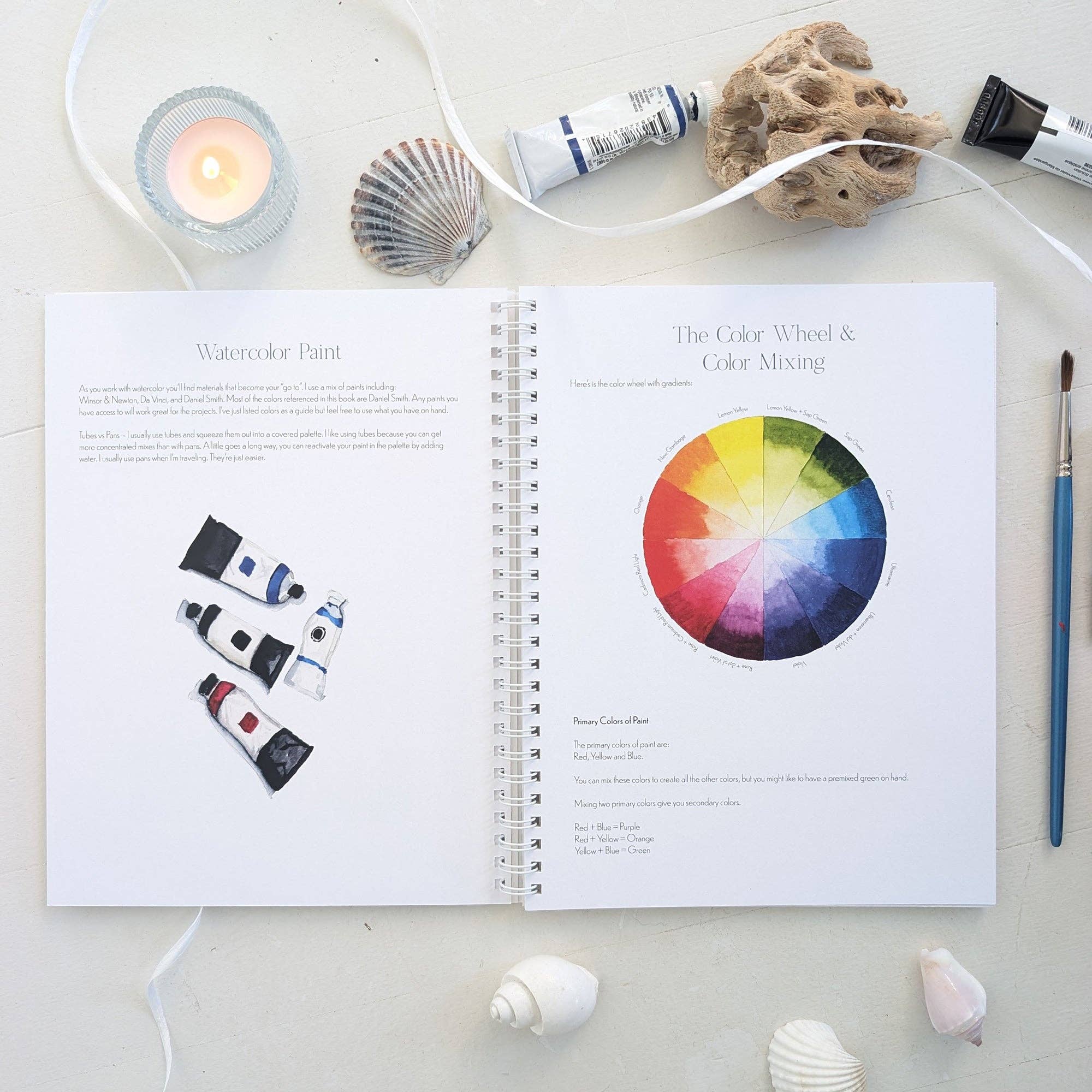 Finding Silver Pennies - Wholesale Crafts, Hobbies & DIY Book - Coastal Watercolor Workbook | Outlines + Video Tutorials1