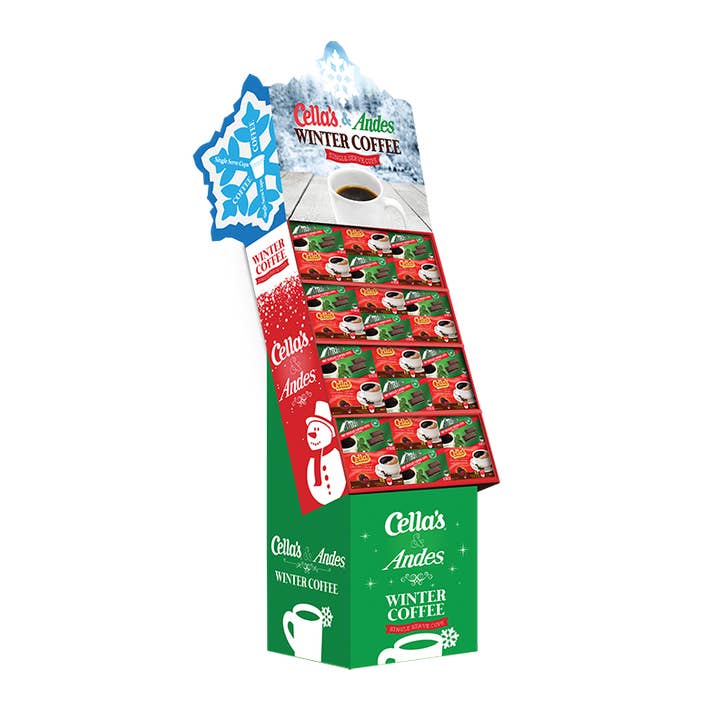 Andes and Cellas Coffee Pod Shipper (48 ct) for wholesale by Two Rivers Coffee