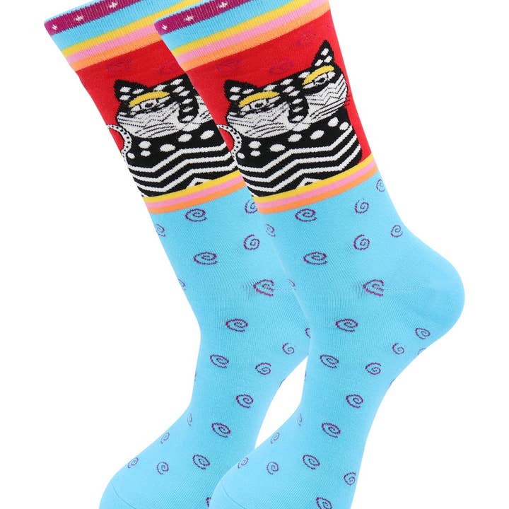 Basquiat Funky Cat Socks - Comfy Cotton for Men & Women for wholesale by Real Sic