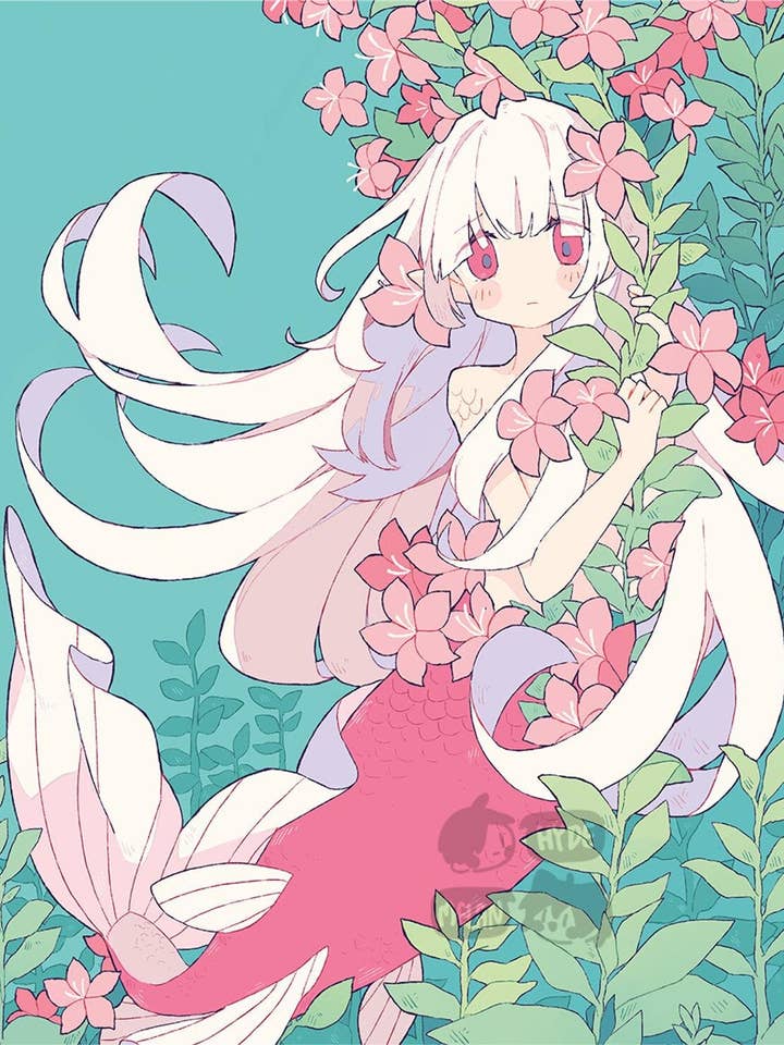 Mermaid (Original) 8.5"x11" Poster Print for wholesale by HideawayMelon