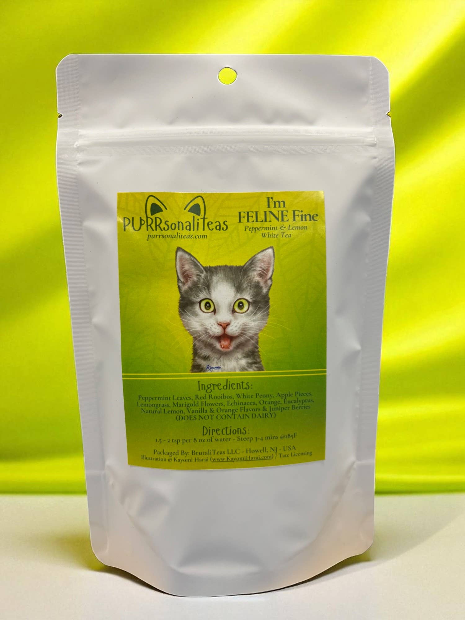 PURRsonaliTeas - Wholesale Loose Tea - I'm Feline Fine - Peppermint & Lemon White Tea