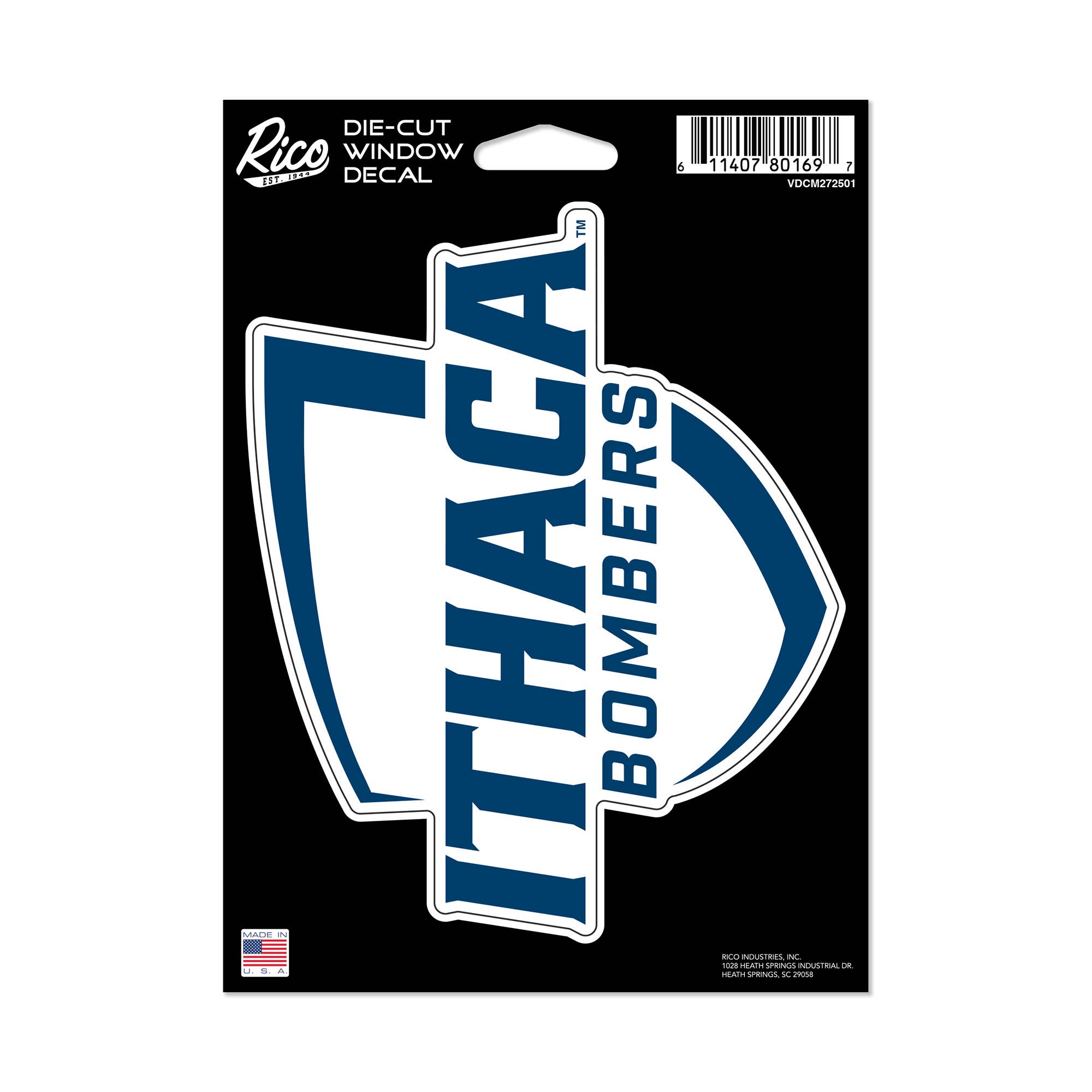 Rico Industries - Vente Breloque décorative pour voiture – unisexe - NCAA Ithaca Bombers Autocollant Découpé Moyen0