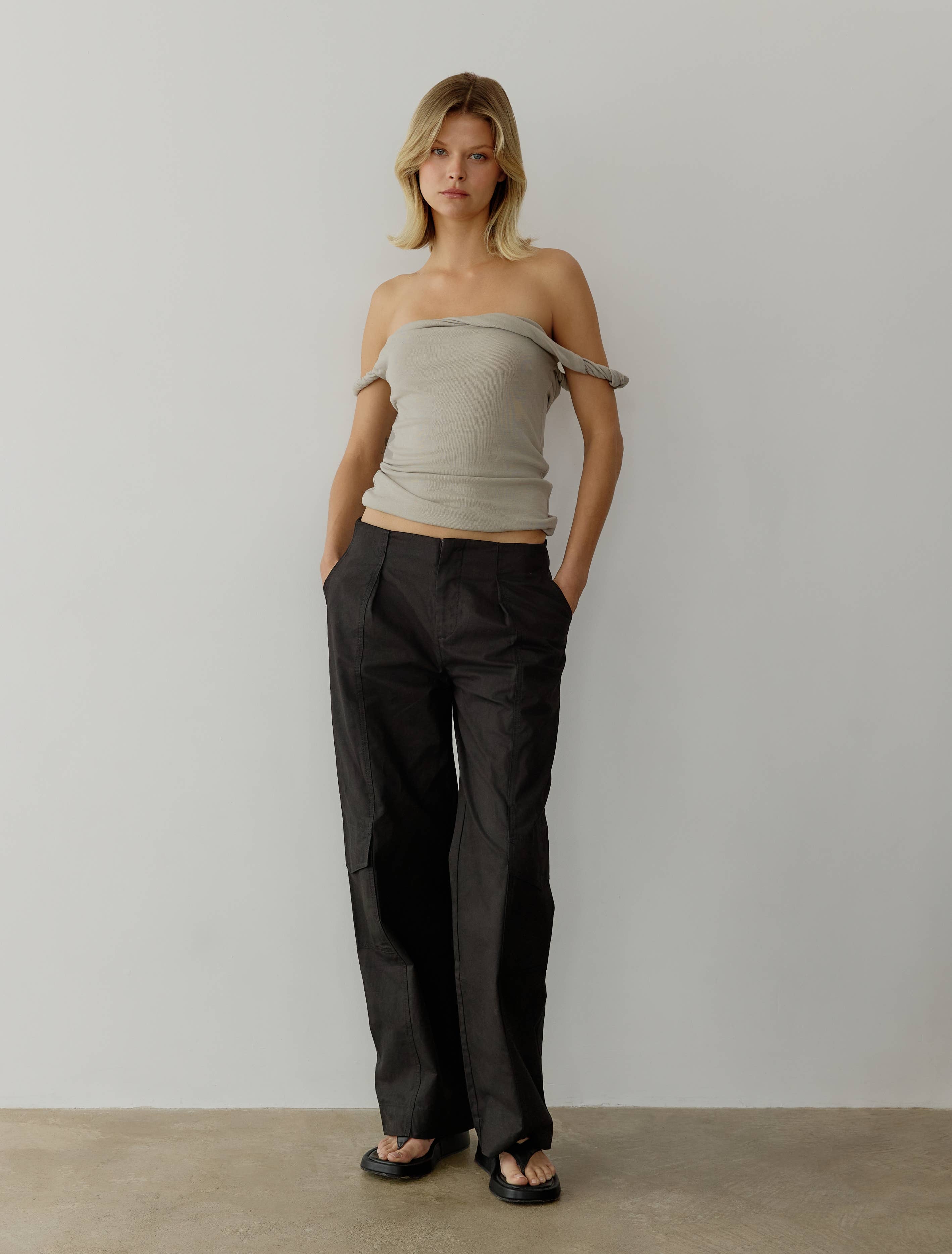 MOD REF - Wholesale Blouse - Women's - The Alix Top | Twisted Off the Shoulder Tank Top11