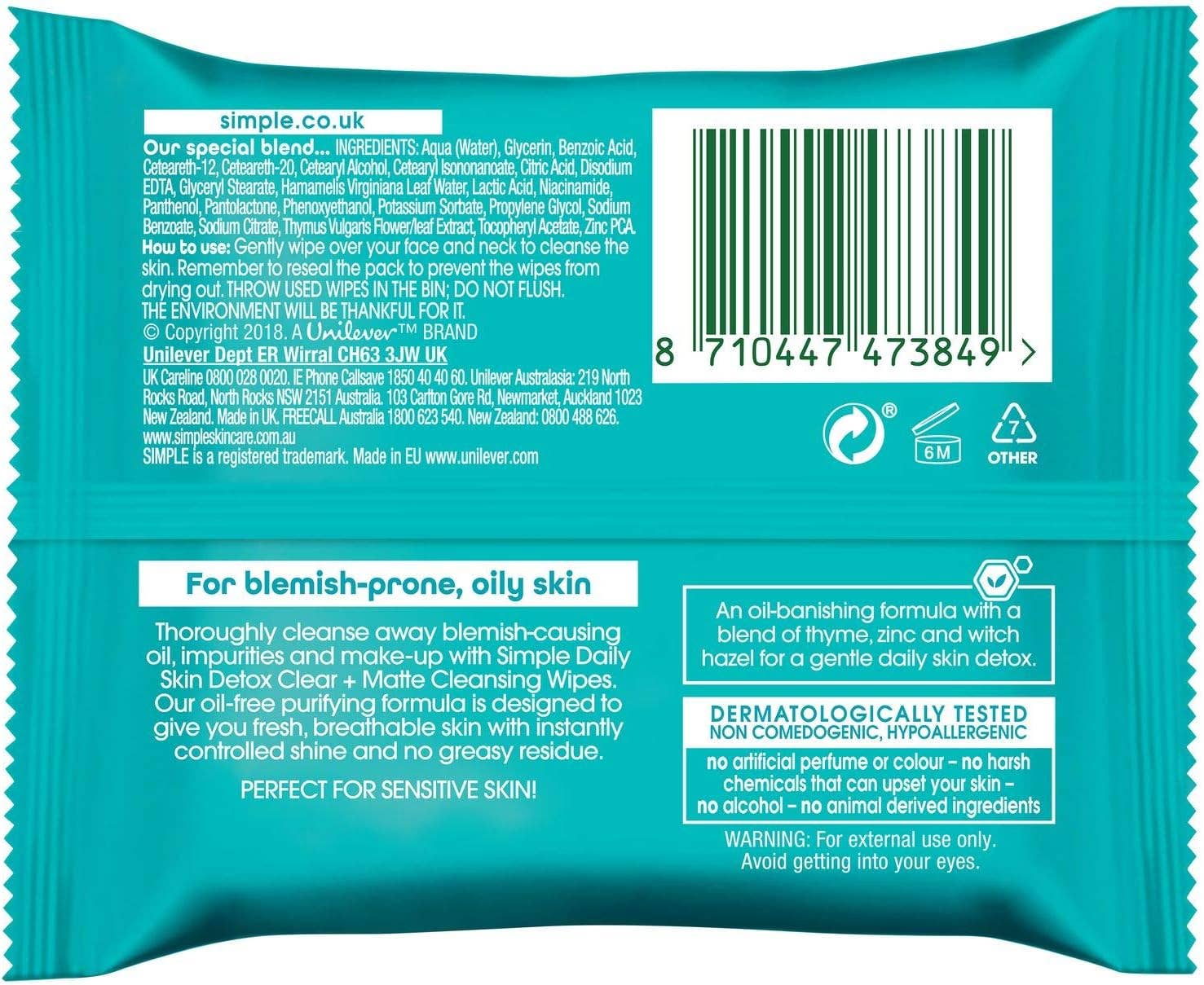 Innovarix - Wholesale Face & Body Wipes - Simple Daily Skin Detox Cleansing Wipes – 25 Count1