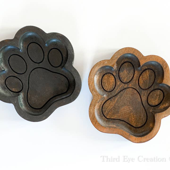 Third Eye Creation Company - Venta al por mayor Bandejas decorativas - Bandeja de madera dura con estampado de patas, bandeja plegable con forma de pata de animal
