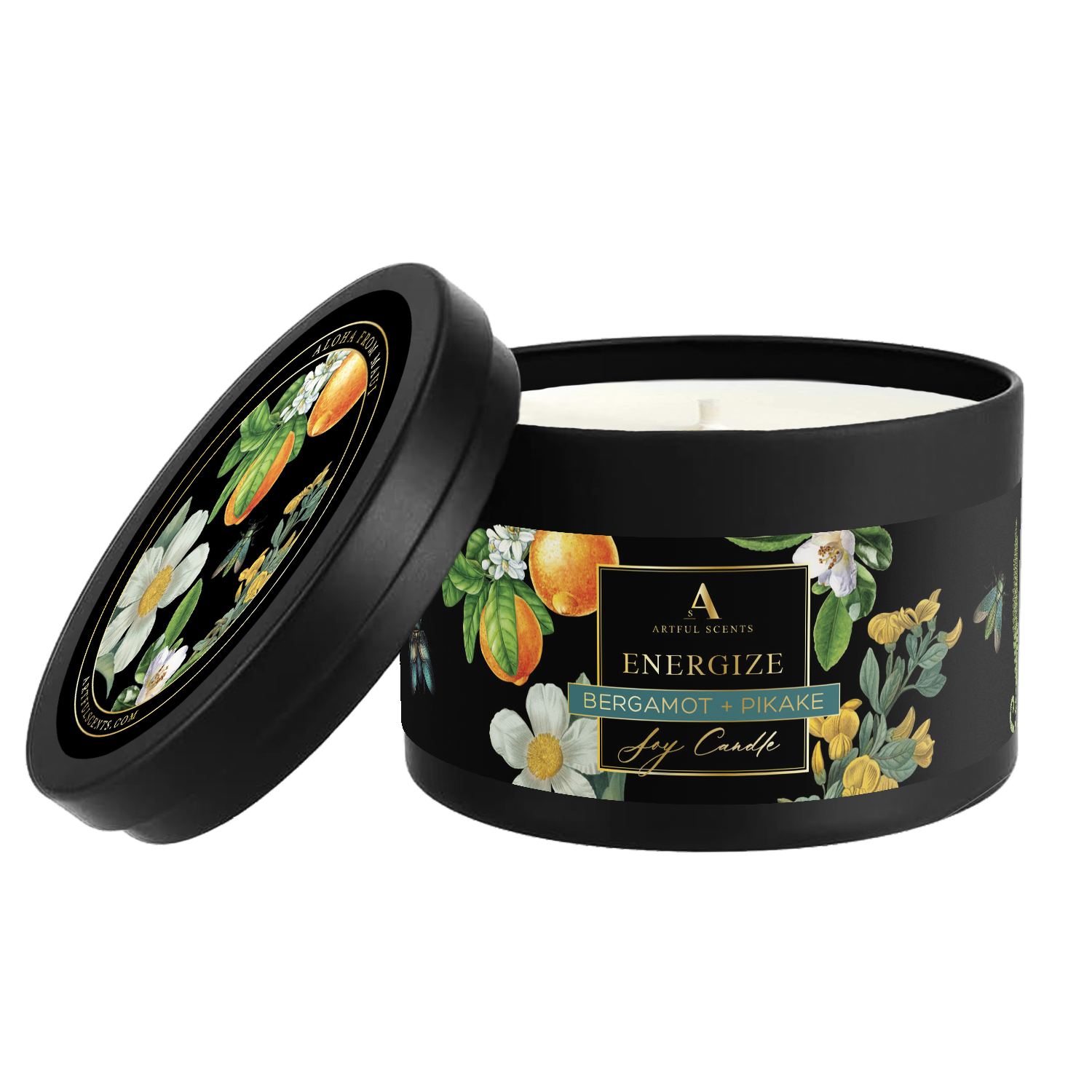 Artful Scents - Wholesale Jar/Filled Candle - Energize Candle - Bergamot + Jasmine3