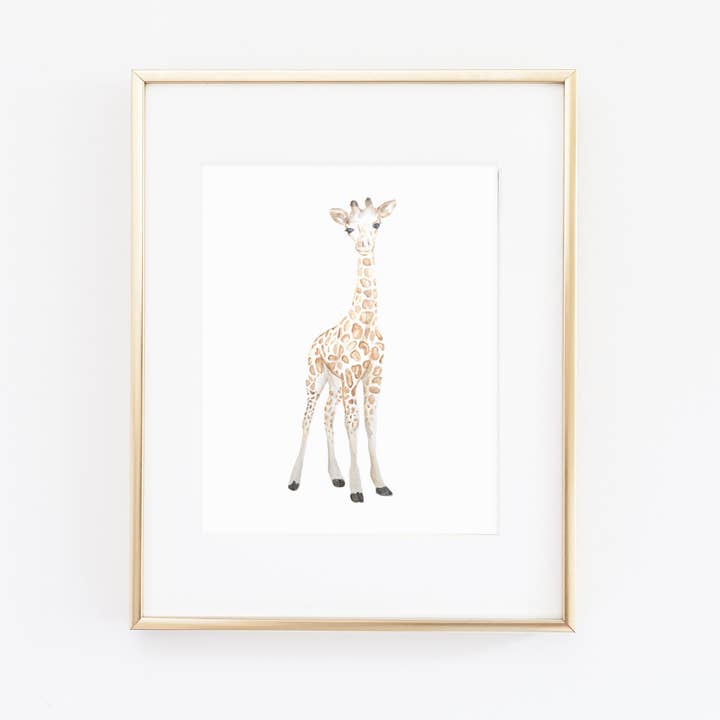Giraffe Watercolor Art Print for wholesale by Pearly Gates Designs
