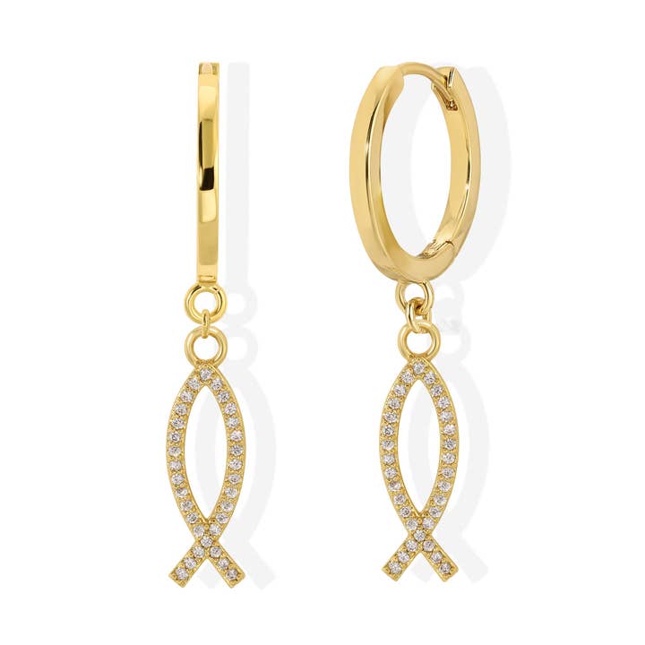 Ichthys Charm Earrings for wholesale by Jewelmint