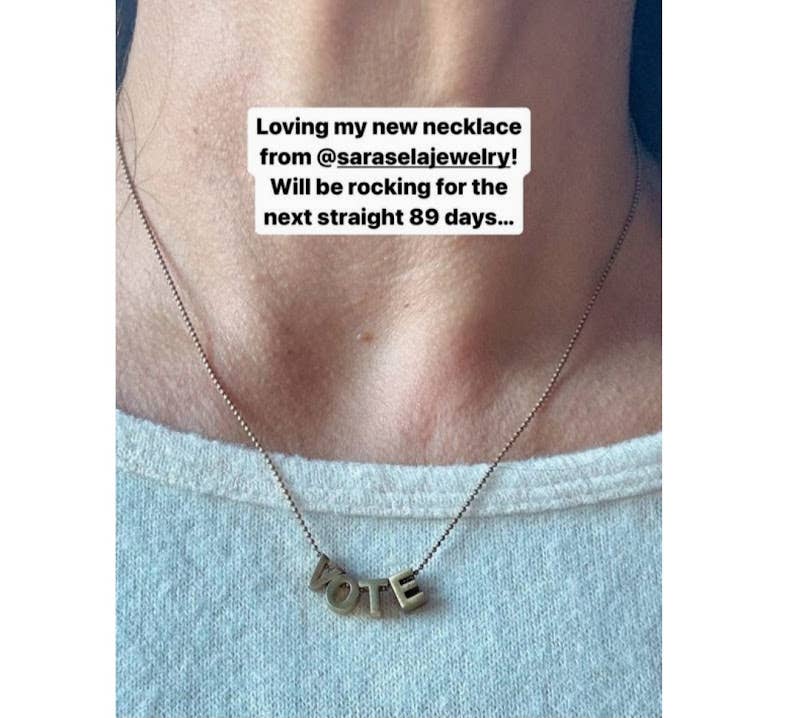 Sara Sela Jewelry - Wholesale Pendant/Charm Necklace - Block Letter VOTE Beaded Necklace in Brass with Ball Chain2