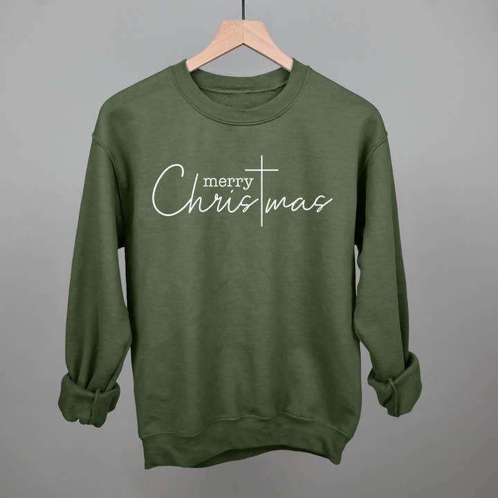 Ivy + Cloth - Wholesale Screen Printed T-Shirt - Women's - Merry Christmas Cross4