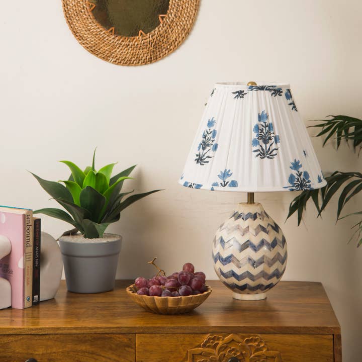 Mela Artisans - Wholesale Lamp Shade - Azure Blossom Lampshade4