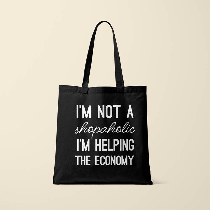 Tote bag - I'm not a shopaholic - Black for wholesale by Deadpixel