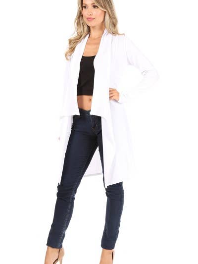 Chris & Carol Apparel - Vendita all'ingrosso Cardigan - Donna - X211256C - Cardigan drappeggiato Plus Size con schienale plissettato
