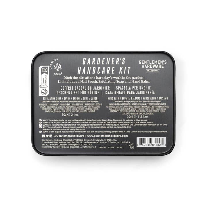 Gentlemen's Hardware - Wholesale Hand Soap/Wash - Gardener's Handcare Kit - Nail Brush, Soap, Balm