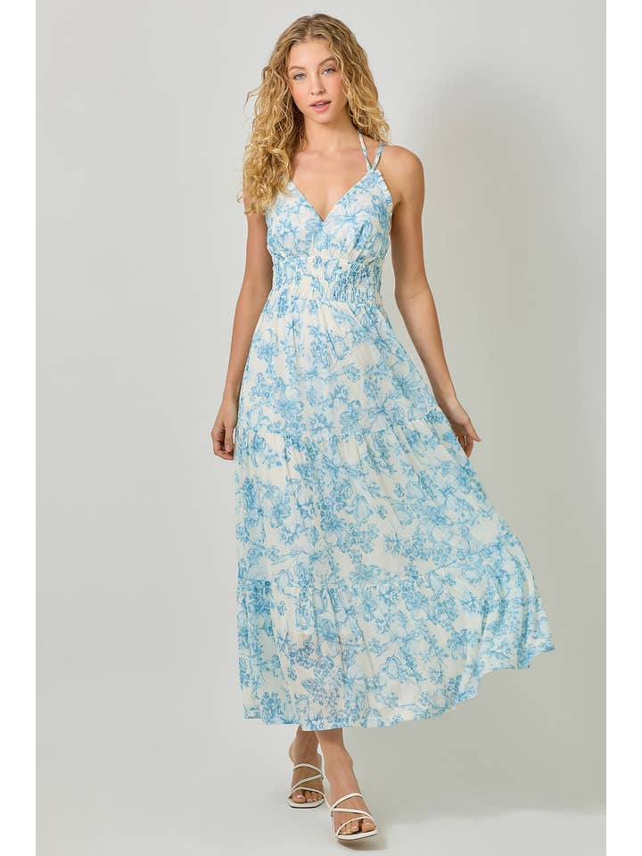 Mystree - Vendita all'ingrosso Vestito - Donna - 61048 Abito Lungo a Strati in Rete Stampata3