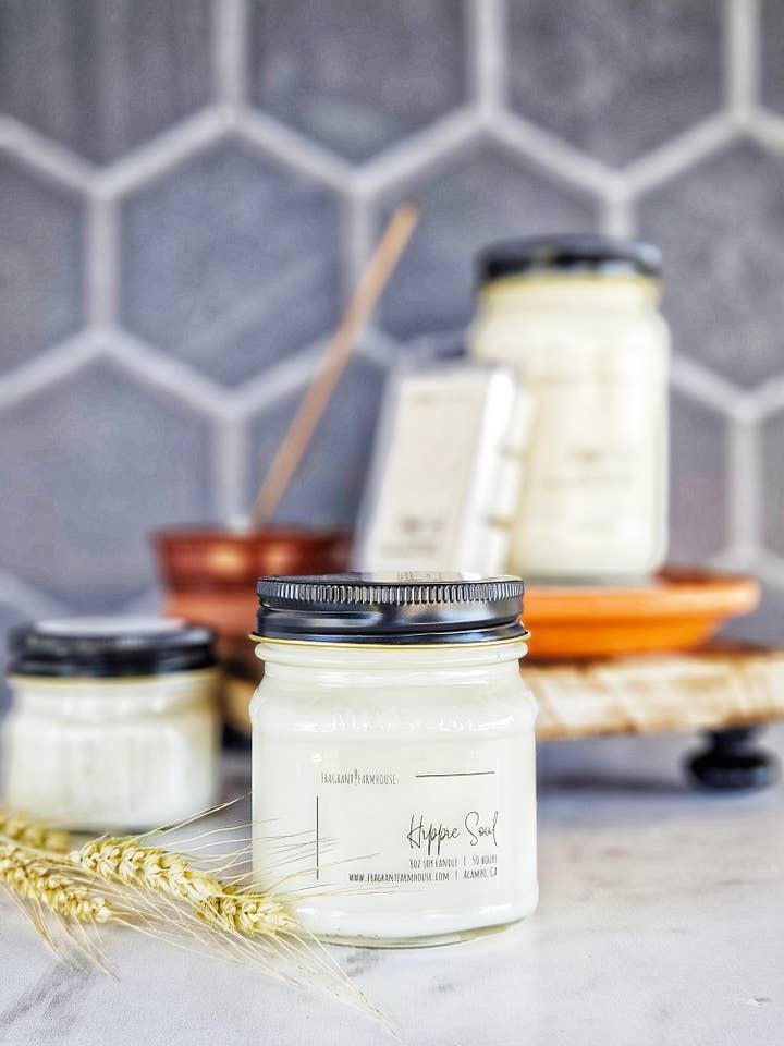 Hippie Soul Soy Candle for wholesale by Fragrant Farmhouse
