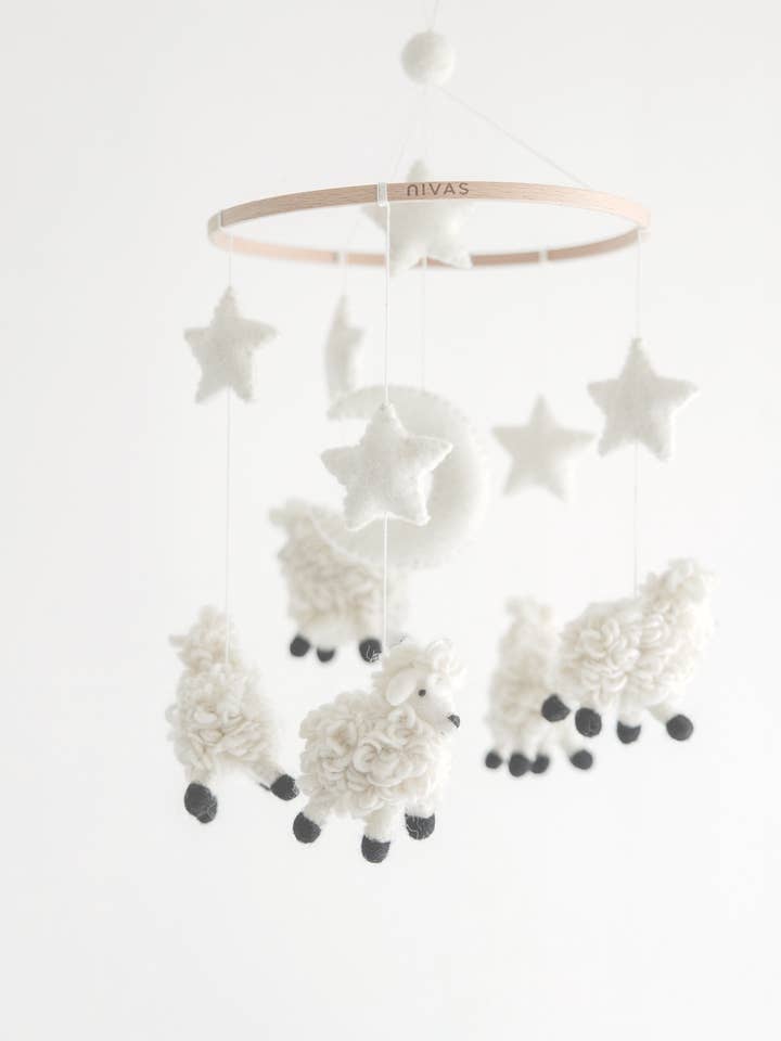 Sheep Crib Mobile - Handmade Nursery Decor for wholesale by Nivas