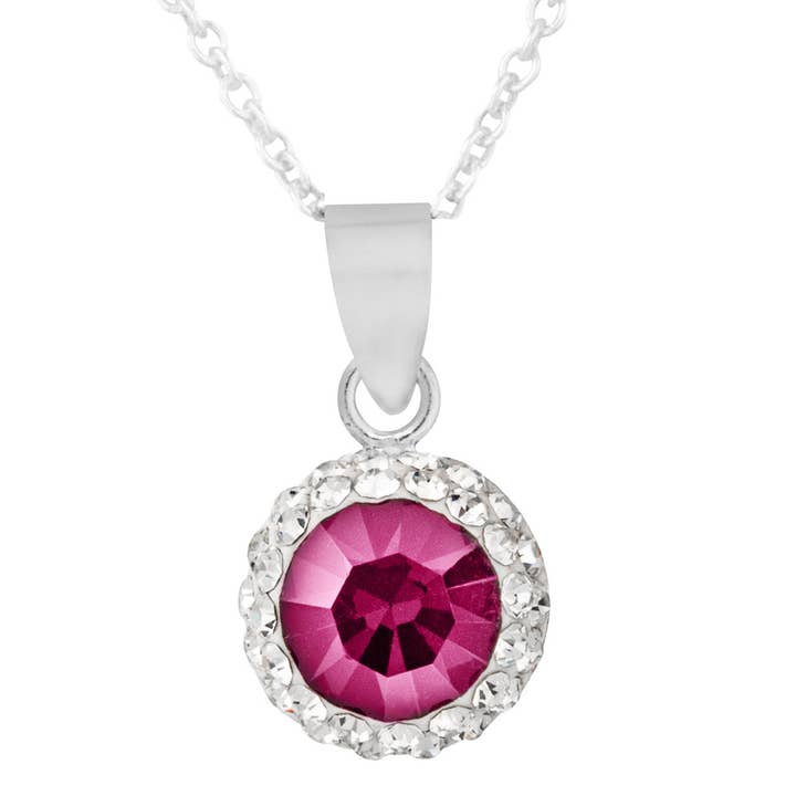925 Silver Amethyst CZ Crystal Necklace (USA-DDP) for wholesale by Silver Jewellery Cavern Wholesale