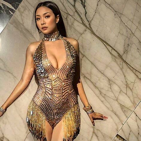 Manifestie - Wholesale Dress - Women's - Gloria Rose Gold Party Dress - Sequin Bodysuit / Womens Burn