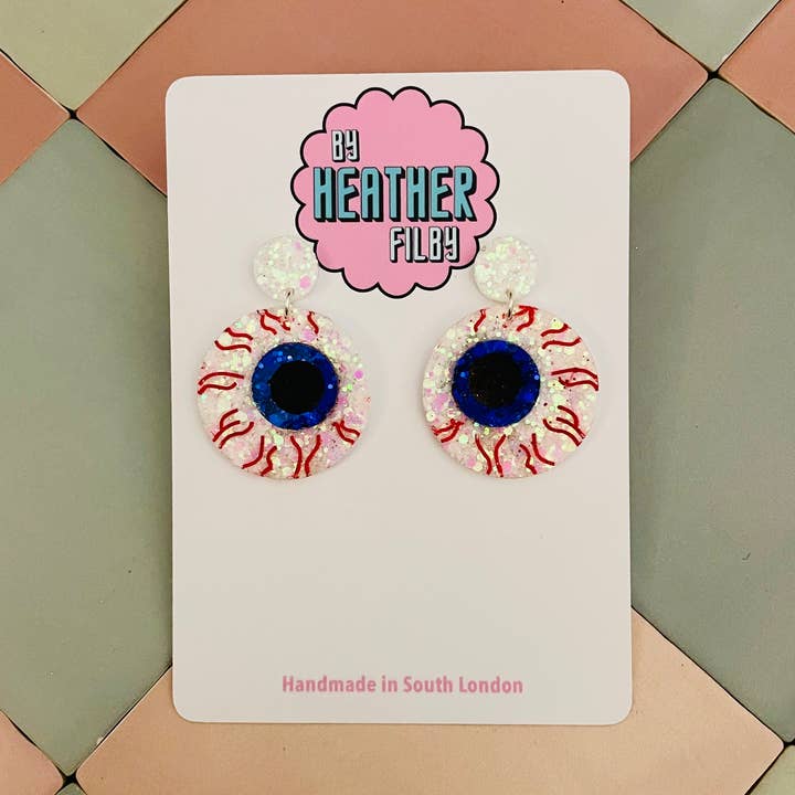 Øjenæble Glimmer Harpiks Øreringe for engroshandel hos By Heather Filby