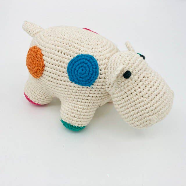 Luna-Leena - handmade in Nepal - Wholesale Stuffed/Plush Toy - Kids & Baby - decoration hippo Gloria dots - hand crochet organic cotton2
