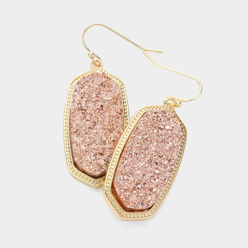 Sensibling Corp. - Wholesale Dangle Earrings - Hexagon Druzy Dangle Earrings
6