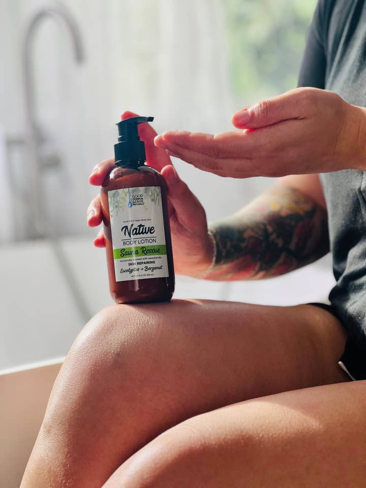 Lotion pour le corps Native - Sauna Rescue pour la vente par GOOD COMMON SENSE NATURALS