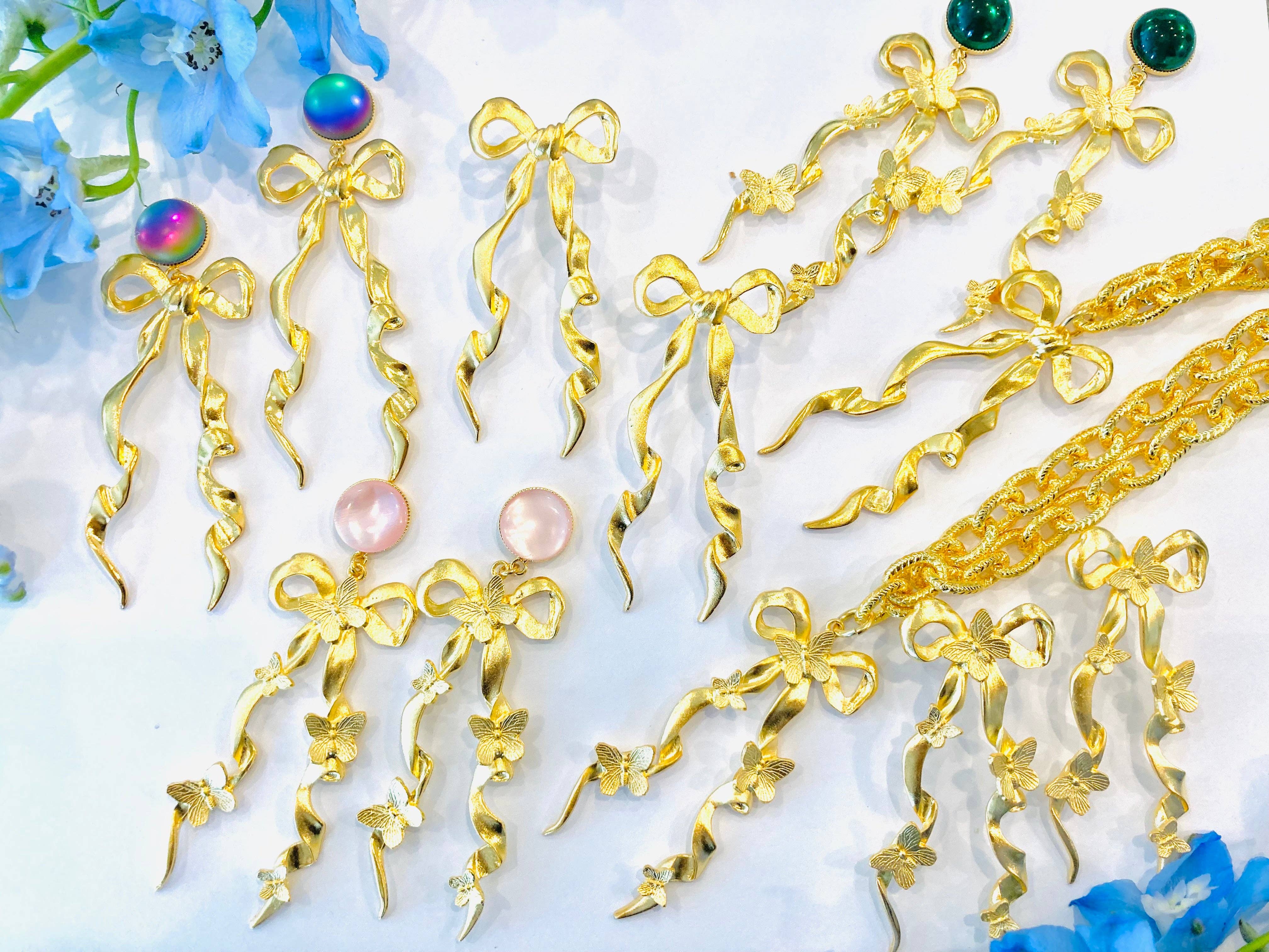 The Pink Reef – Engroshandel Hængeøreringe og creoløreringe – Pink Reef aflange bue stud1