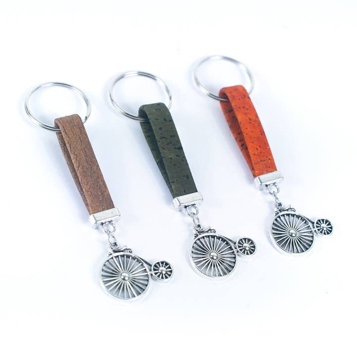 Meninas Bonitas Cork - Wholesale Keychain - Unisex - bike Pendant Handmade Cork Keychain I-02-B-MIX-103