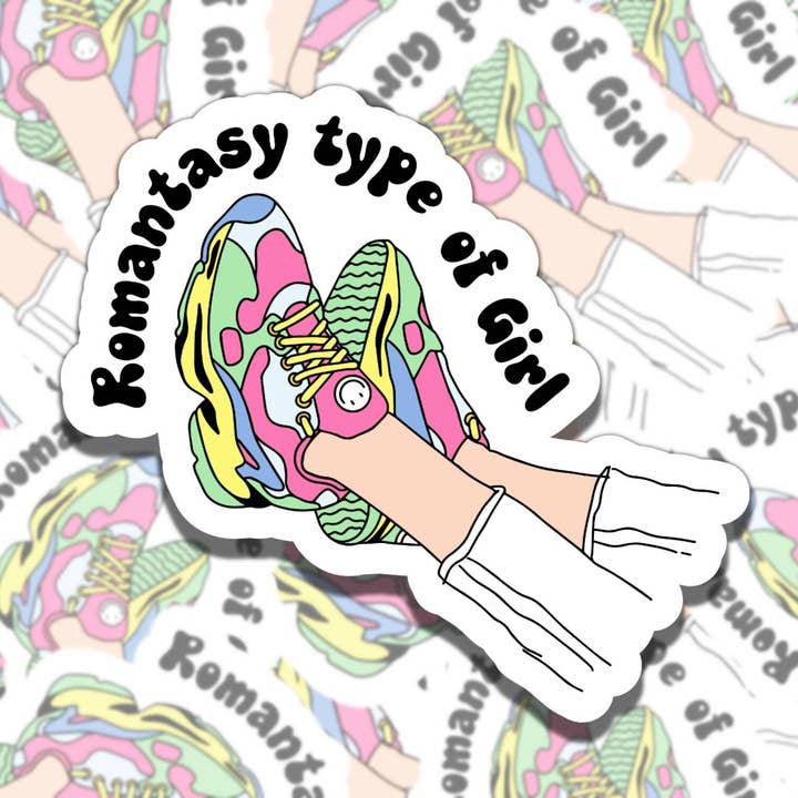 Romantasy Girl Reading Waterdichte vinylsticker voor wholesale door Sticky Sadness Designs