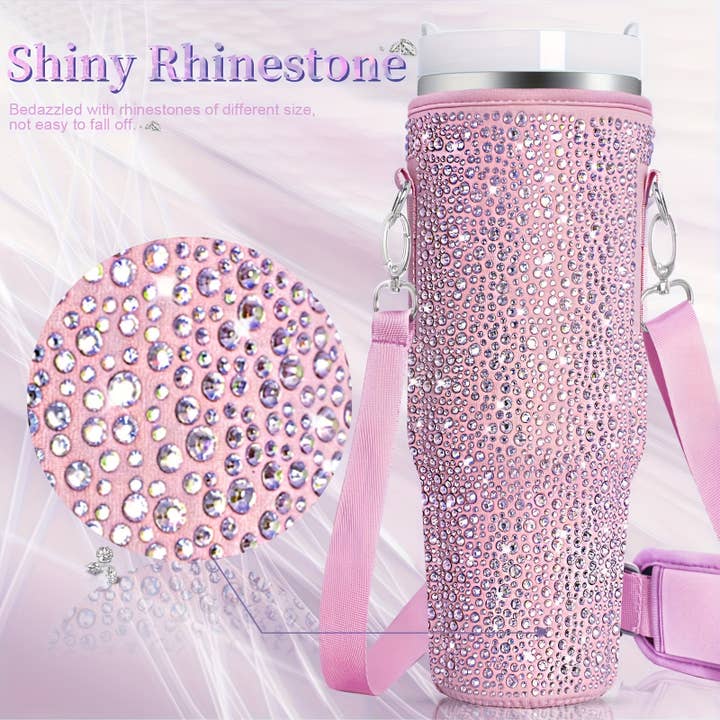 Crave by FW - Wholesale Crossbody Bag - Women's - 1pc Bling Water Bottle Carrier Bag For Stanley Quencher H2.0