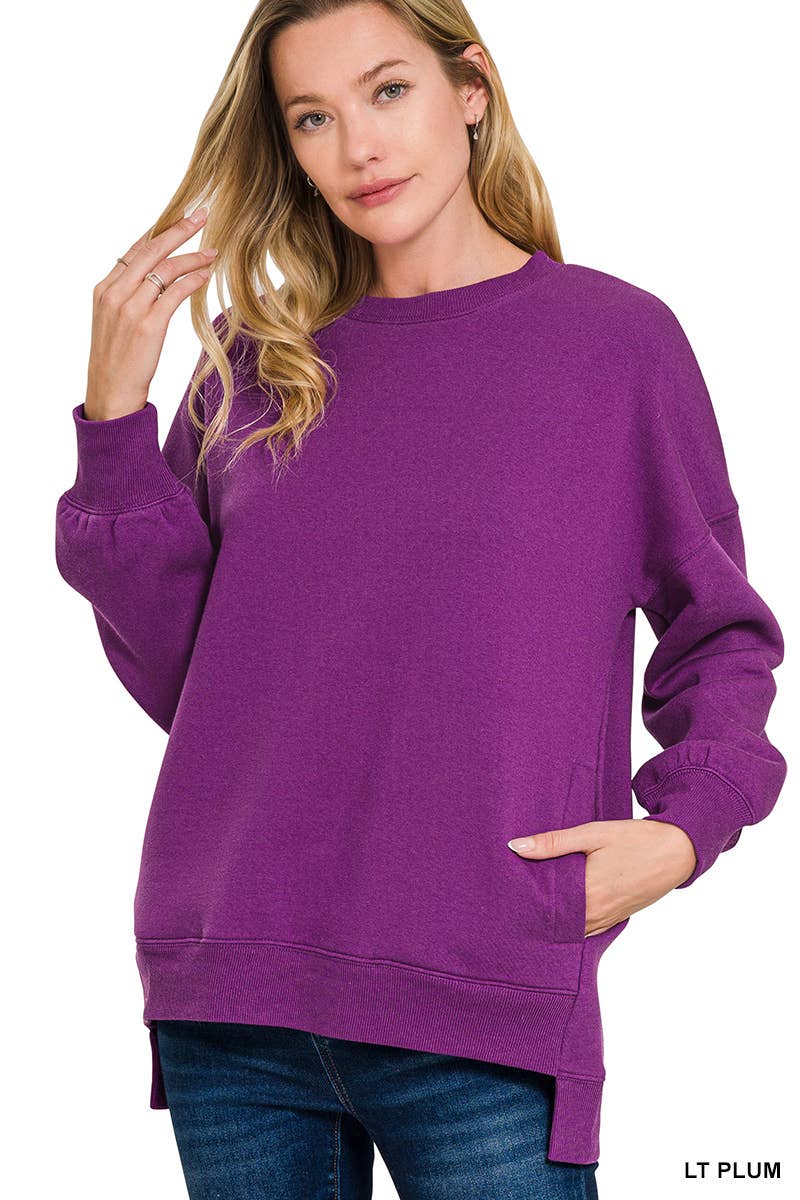 42POPS - Wholesale Sweatshirt - Women's - ',,, Fleece Hi Low Hem Pullover With Pockets48