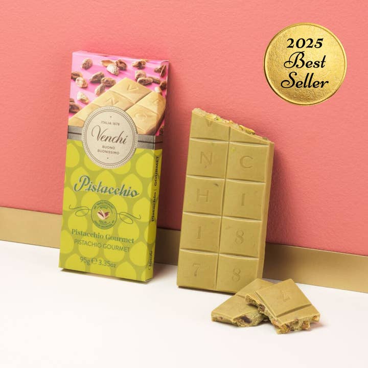 Pistachio White Chocolate Crunch Bar - Italian Chocolate for wholesale by Venchi