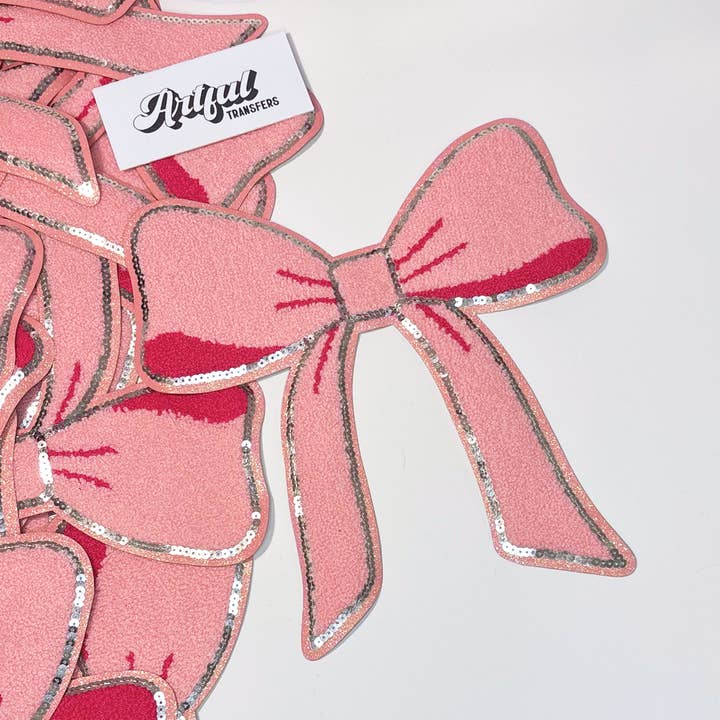 Artful Transfers - Wholesale Patch - Pink Bow - Chenille Patch1