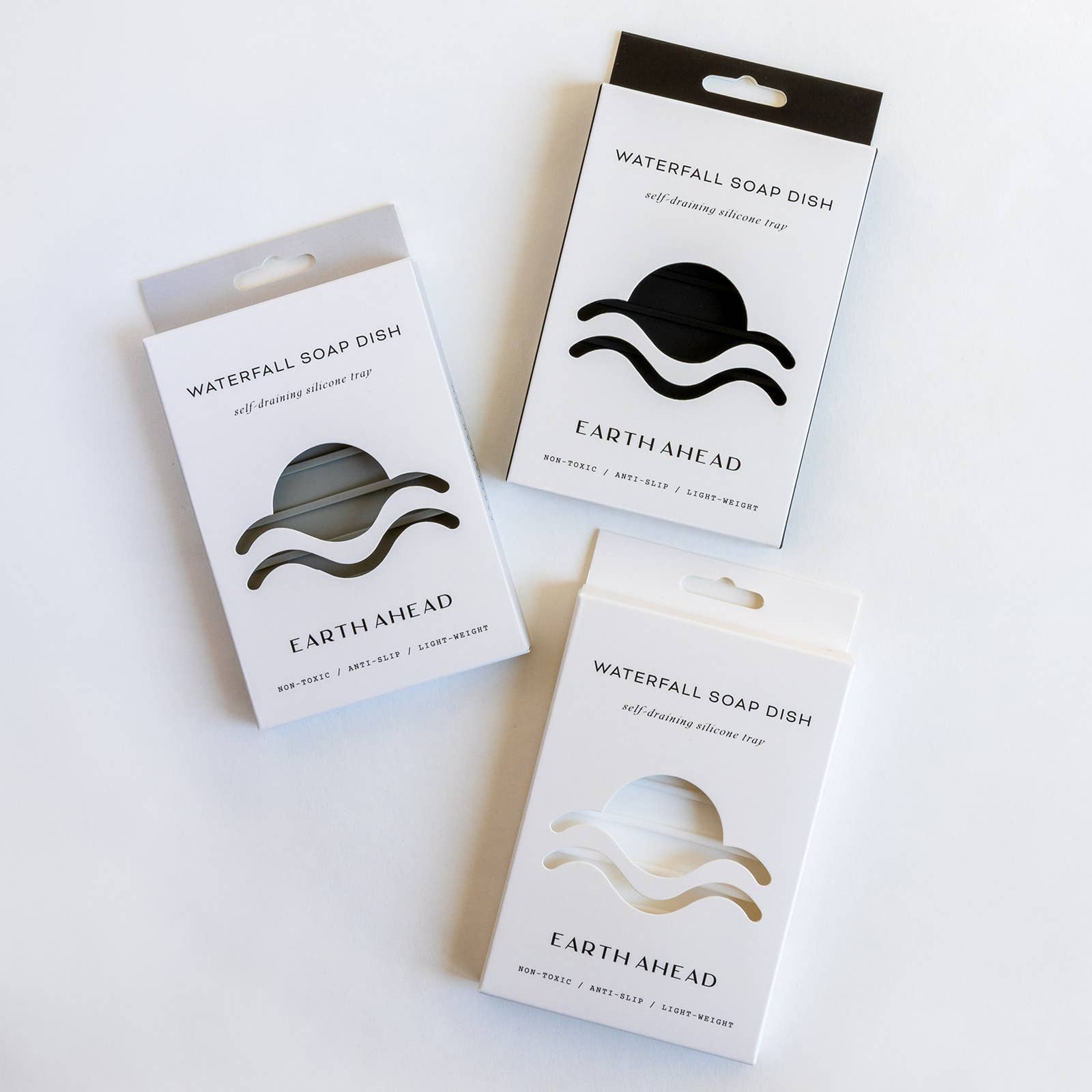 Earth Ahead - Wholesale Kitchen Soap Dish - Waterfall Silicone Soap Dish - Stone Grey2